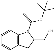 1-BOC-2,3-二氢-2-(羟甲基)-1H-吲哚 结构式