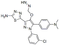 5-[1-(3-chlorophenyl)-5-(4-dimethylaminophenyl)diazenyl-4-methoxy-pyra zol-3-yl]-1,3,4-thiadiazol-2-amine 化学構造式