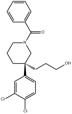 Methanone, [(3S)-3-(3,4-dichlorophenyl)-3-(3-hydroxypropyl)-1-piperidinyl]phenyl- Struktur