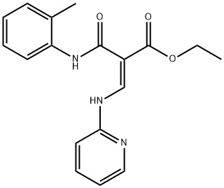 ethyl (E)-2-[(2-methylphenyl)carbamoyl]-3-(pyridin-2-ylamino)prop-2-en oate 结构式