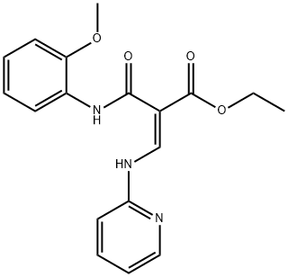 ethyl (E)-2-[(2-methoxyphenyl)carbamoyl]-3-(pyridin-2-ylamino)prop-2-e noate 结构式