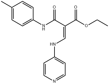 ethyl (E)-2-[(4-methylphenyl)carbamoyl]-3-(pyridin-4-ylamino)prop-2-en oate 结构式