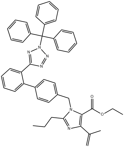Dehydro N2-TriphenylMethyl OlMesartan Ethyl Ester 结构式