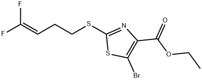 4-Thiazolecarboxylicacid,5-bromo-2-[(4,4-difluoro-3-butenyl)thio]-,ethylester(9CI) 结构式