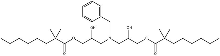 4-benzyl-2,6-dihydroxy-4-aza-heptylene bis(2,2-dimethyloctanoate) 化学構造式