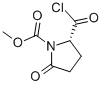 1-Pyrrolidinecarboxylic acid, 2-(chlorocarbonyl)-5-oxo-, methyl ester, (S)- (9CI) Struktur