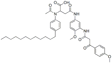 2-[acetyl(4-dodecylphenyl)amino]-4-[[4-methoxy-3-[[3-(4-methoxyphenyl)-1,3-dioxopropyl]amino]phenyl]amino]-4-oxobutyric acid Structure