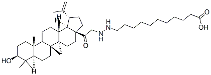 11-[[[3.beta.-Hydroxylup-20(29)-en-28-oyl]methyl]amino]aminoundecanoic  acid 化学構造式