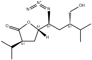 2(3H)-Furanone, 5-[(1S,3S)-1-azido-3-(hydroxymethyl)-4-methylpentyl]dihydro-3-(1-methylethyl)-, (3S,5S)- Structure