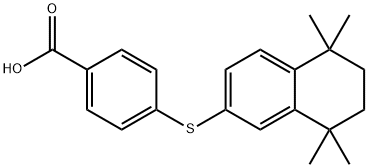 4-(5,5,8,8-tetramethyltetralin-2-yl)sulfanylbenzoic acid 化学構造式