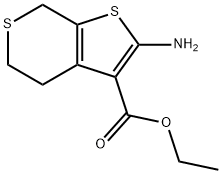 2-アミノ-4,7-ジヒドロ-5H-チエノ[2,3-C]チオピラン-3-カルボン酸エチル 化学構造式