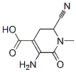 4-Pyridinecarboxylicacid,3-amino-6-cyano-1,2,5,6-tetrahydro-1-methyl-2-oxo-, 化学構造式