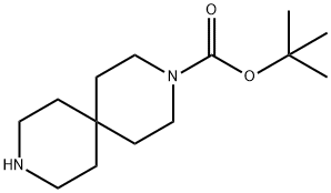 TERT-ブチル 3,9-ジアザスピロ[5.5]ウンデカン-3-カルボキシレート 化学構造式