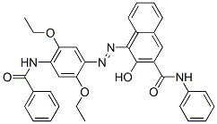 4-[[4-(benzoylamino)-2,5-diethoxyphenyl]azo]-3-hydroxy-N-phenylnaphthalene-2-carboxamide 结构式