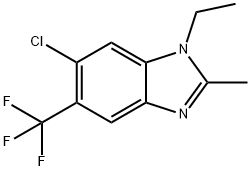 6-氯-1-乙基-2-甲基-5-(三氟甲基)-1H-苯并[D]咪唑, 1736-34-1, 结构式