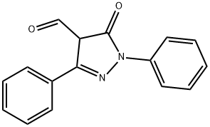 4,5-ジヒドロ-1,3-ジフェニル-4-ホルミル-1H-ピラゾール-5-オン 化学構造式