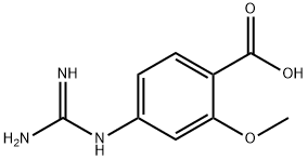 Benzoic acid, 4-[(aminoiminomethyl)amino]-2-methoxy- (9CI) 化学構造式