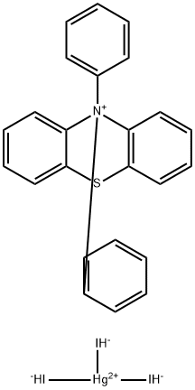 10,10-Diphenyl-10H-phenothiazinium triiodomercurate Struktur