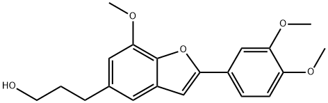 3-[2-(3,4-Dimethoxyphenyl)-7-methoxybenzofuran-5-yl]-1-propanol,17375-66-5,结构式