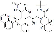 (3S,4aS,8aS)-2-[(2R,3S)-3-[[(2S)-2-acetamido-3-quinolin-8-ylsulfonyl-p ropanoyl]amino]-2-hydroxy-4-phenyl-butyl]-N-tert-butyl-3,4,4a,5,6,7,8, 8a-octahydro-1H-isoquinoline-3-carboxamide Structure