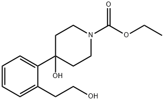 4-ヒドロキシ-4-(2-(2-ヒドロキシエチル)フェニル)ピペリジン-1-カルボン酸エチル 化学構造式