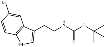 [2-(5-溴-1H-吲哚-3-基)-乙基]-氨基甲酸叔丁酯, 174021-63-7, 结构式