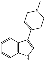 3-(1-甲基-1,2,3,6-四氢吡啶-4-基)吲哚, 17403-03-1, 结构式