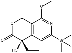 (S)-4-Ethyl-4-hydroxy-8-Methoxy-6-triMethylsilanyl-1,4-dihydro-pyrano[3,4-c]pyridin-3-one Struktur