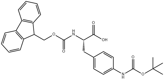 FMOC-4-(BOC-アミノ)-L-フェニルアラニン 化学構造式