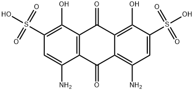 4,5-ジアミノ-9,10-ジヒドロ-1,8-ジヒドロキシ-9,10-ジオキソ-2,7-アントラセンジスルホン酸 化学構造式