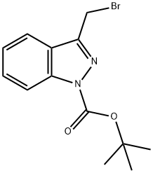 1H-Indazole-1-carboxylicacid,3-(broMoMethyl)-,1,1-diMethylethylester 化学構造式