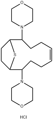 2,9-Dimorpholino-13-thiabicyclo(8.2.1)tridec-5-ene dihydrochloride 结构式