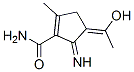 1-Cyclopentene-1-carboxamide,  4-(1-hydroxyethylidene)-5-imino-2-methyl- Struktur