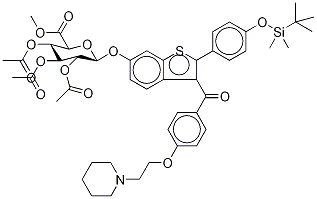 Methyl-1-(4’-tert-butyldimethylsylyl-6-hydroxyraloxifene)-2,3,4-tri-O-acetyl--D-glycopyranuronate 结构式