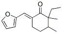 2-エチル-6-フルフリリデン-2,3-ジメチルシクロヘキサノン 化学構造式