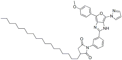 2,5-Pyrrolidinedione,  1-[3-[4-(4-methoxyphenyl)-6-(1H-pyrazol-1-yl)-1H-furo[3,4-d]imidazol-2-yl]phenyl]-3-octadecyl- 结构式