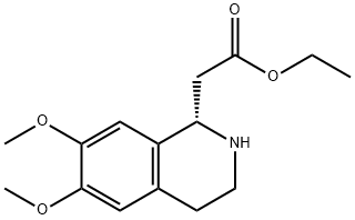 1-Isoquinolineacetic acid, 1,2,3,4-tetrahydro-6,7-dimethoxy-, ethyl ester, (1S)-,17447-45-9,结构式