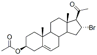 16-alpha-bromo-20-oxopregn-5-en-3-beta-yl acetate Struktur