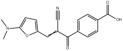 Benzoic  acid,  4-[2-cyano-3-[5-(dimethylamino)-2-furanyl]-1-oxo-2-propenyl]-  (9CI) 化学構造式