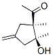 Ethanone, 1-(2-hydroxy-1,2-dimethyl-4-methylenecyclopentyl)-, trans- (9CI) Structure