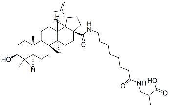 Propanoic acid, 3-[[8-[[(3.beta.)-3-hydroxy-28-oxolup-20(29)-en-28-yl] amino]-1-oxooctyl]amino]-2-methyl- 结构式