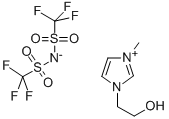 1-(2-ヒドロキシエチル)-3-メチルイミダゾリウムビス(トリフルオロメチルスルホニル)イミド 化学構造式