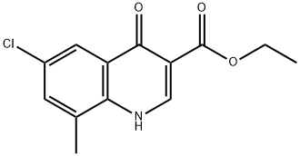 ETHYL 6-CHLORO-1,4-DIHYDRO-8-METHYL-4-OXOQUINOLINE-3-CARBOXYLATE 结构式