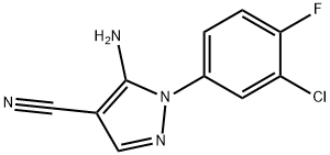 5-氨基-1-(3-氯-4-氟苯基)-4-氰基吡唑, 175135-53-2, 结构式