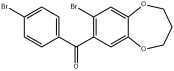 (8-BROMO-3,4-DIHYDRO-2H-1,5-BENZODIOXEPIN-7-YL)(4-BROMOPHENYL)METHANONE Struktur