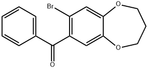 (8-溴-3,4-二氢-2H-苯并[B][1,4]二恶英-7-基)(苯基)甲酮 结构式