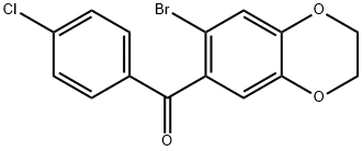 (7-BROMO-2,3-DIHYDRO-1,4-BENZODIOXIN-6-YL)(4-CHLOROPHENYL)METHANONE 化学構造式