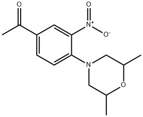 4-(2,6-DIMETHYLMORPHOLINO)-3-NITROACETOPHENONE 化学構造式