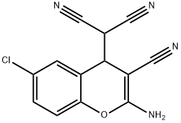 2-(2-AMINO-6-CHLORO-3-CYANO-4H-CHROMEN-4-YL)MALONONITRILE 化学構造式