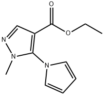 1-メチル-5-(1H-ピロール-1-イル)-1H-ピラゾール-4-カルボン酸エチル 化学構造式